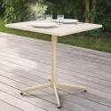Table de jardin bistrot rabattable carrée 70 x 70 cm en métal et 2 chaises avec accoudoirs