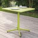 Table de jardin bistrot rabattable carrée 70 x 70 cm en métal et 2 chaises avec accoudoirs