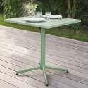 Table de jardin carrée inclinable 70 x 70 cm + 4 chaises en métal