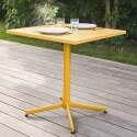 Table de jardin bistrot carrée 70 x 70 cm rabattable et 4 chaises avec accoudoirs en métal