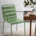 Chaise en métal avec accoudoirs style industriel