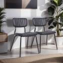 Chaises effet cuir et métal - Lot de 2 - Ambiance