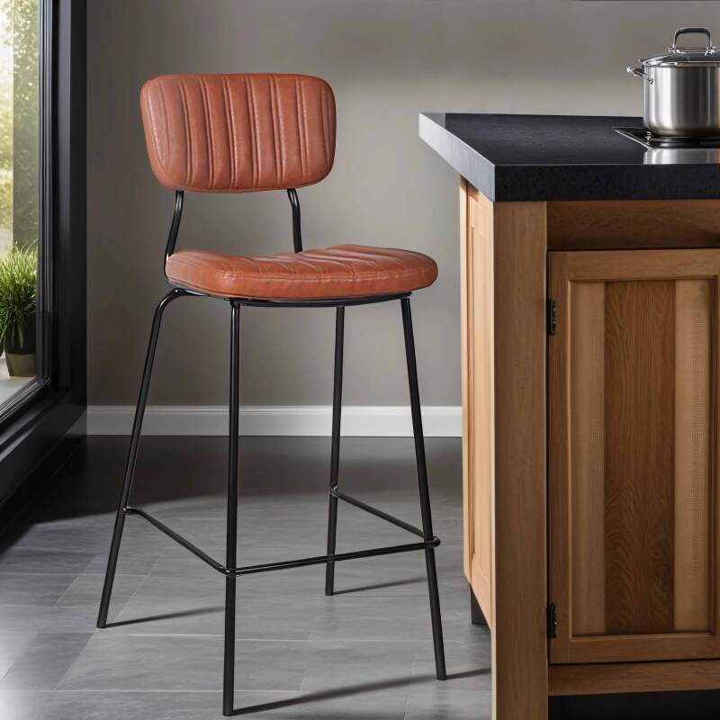 Lot de 2 chaises hautes en textile enduit et bois FSC®