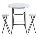 Mange-debout pliable et 2 tabourets pliants