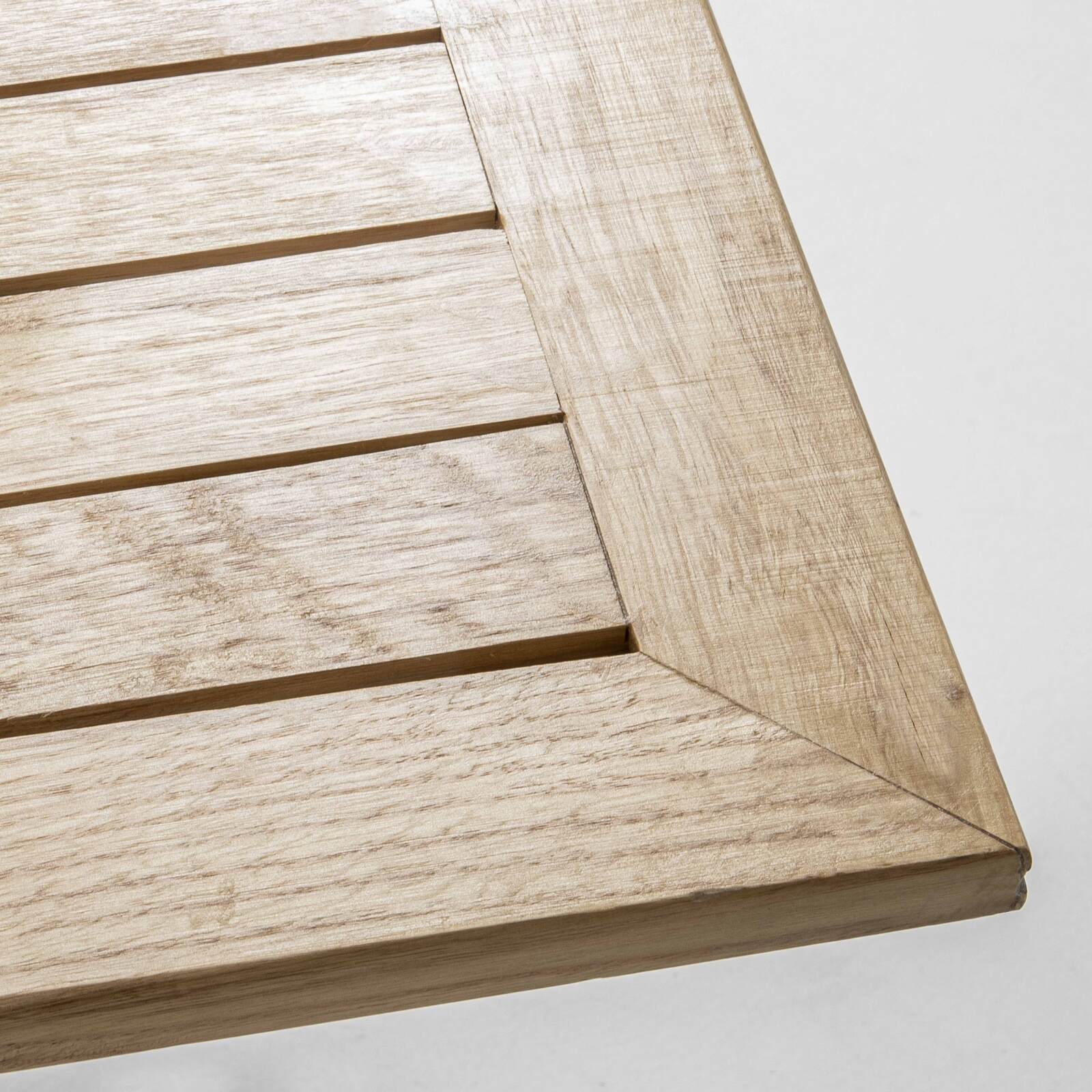 Table carrée en bois 70 x 70 cm + 2 chaises en métal