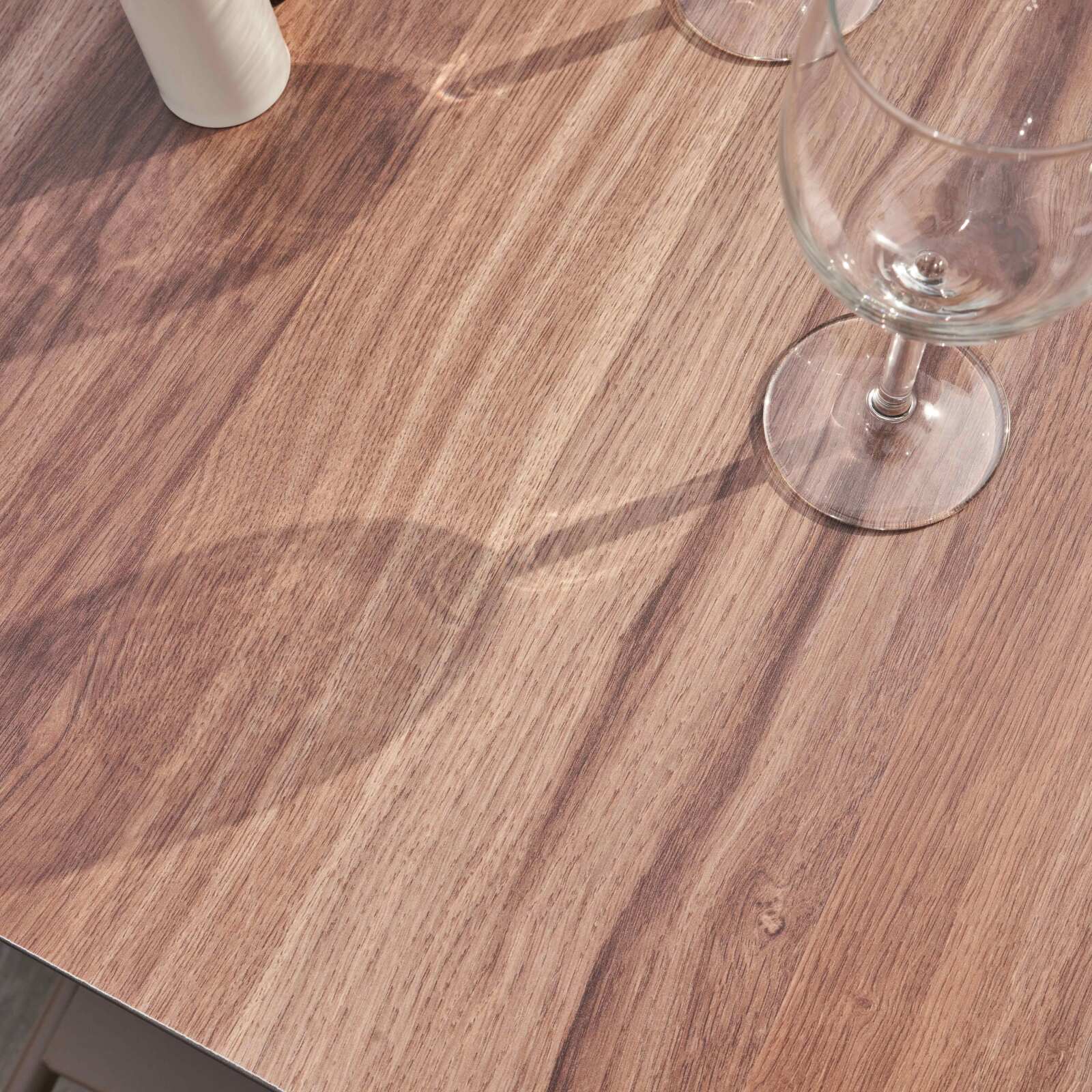 Table carrée pied blanc inclinable avec plateau chêne naturel 60 x