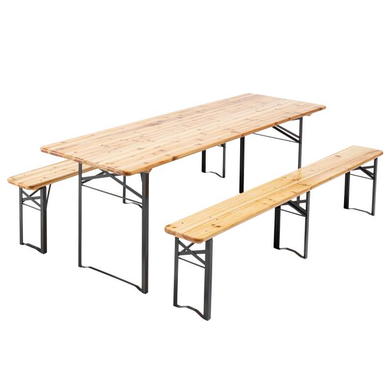 Ensemble table et bancs de jardin 220 cm