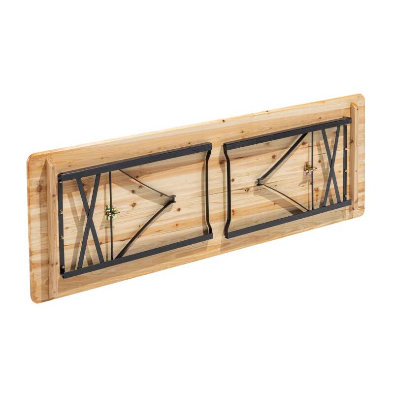Ensemble Brasserie table et bancs bois 180 cm - Lot de 10
