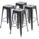 Lot de 4 tabourets de jardin en métal