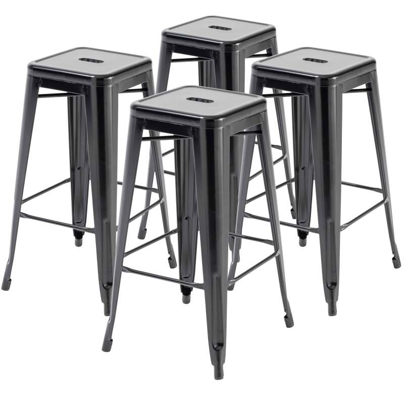 Lot de 4 tabourets de jardin en métal