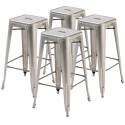 Lot de 4 tabourets de bar mat