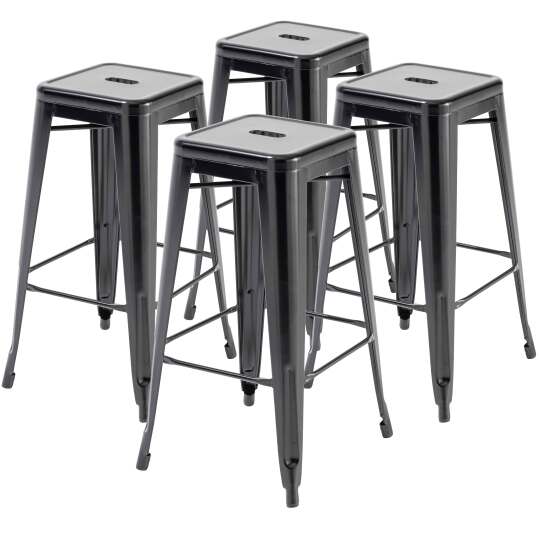 Lot de 4 tabourets de bar mat