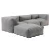 Salon de jardin modulable avec 1 chauffeuse, 2 fauteuils d\'angle et 1 pouf