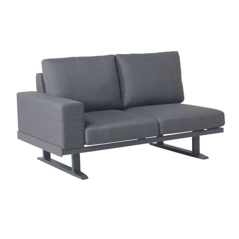 Salon de jardin d'angle 5 places en aluminium