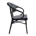Fauteuil de jardin en aluminium et rotin