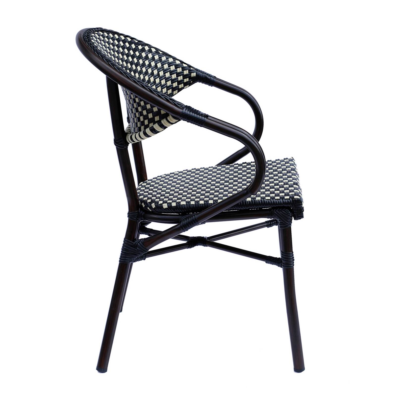 Fauteuil de jardin en aluminium et rotin