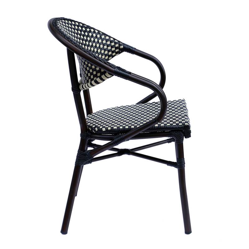 Fauteuil de jardin en aluminium et rotin