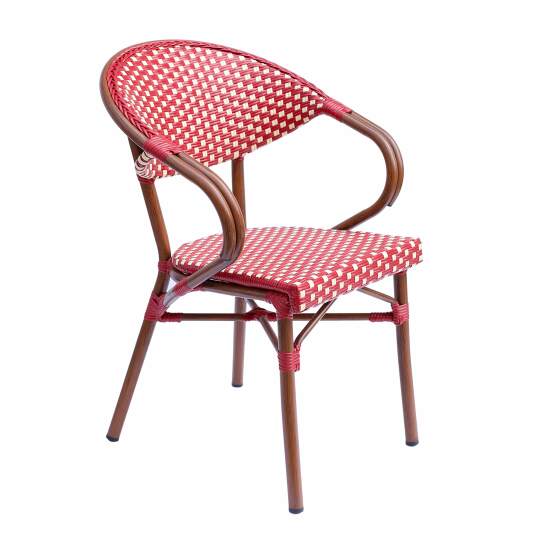 Fauteuil de jardin en aluminium et rotin
