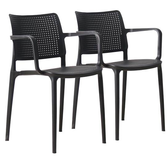 Lot de 2 chaises de jardin en polypropylène avec accoudoirs