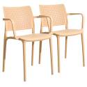 Lot de 2 chaises de jardin en polypropylène avec accoudoirs
