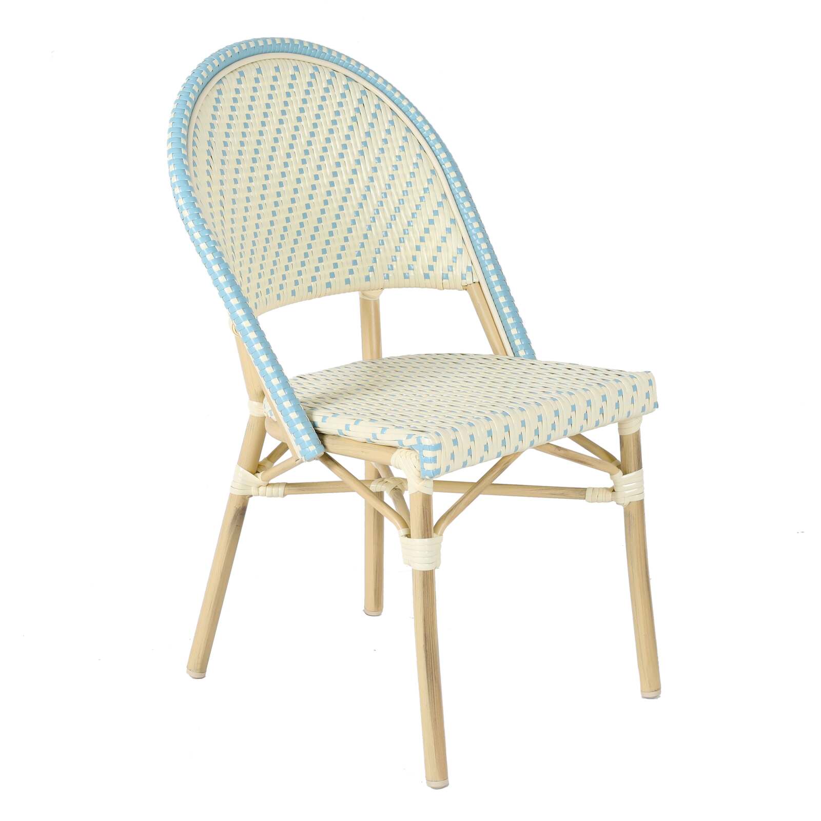 Chaise de terrasse en aluminium et rotin