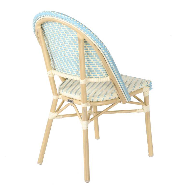 Chaise de terrasse en aluminium et rotin