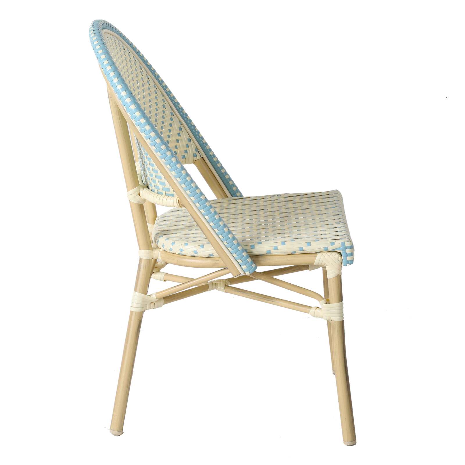 Chaise de terrasse en aluminium et rotin