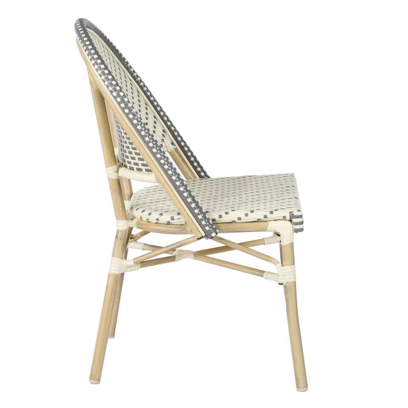 Chaise de terrasse en aluminium et rotin
