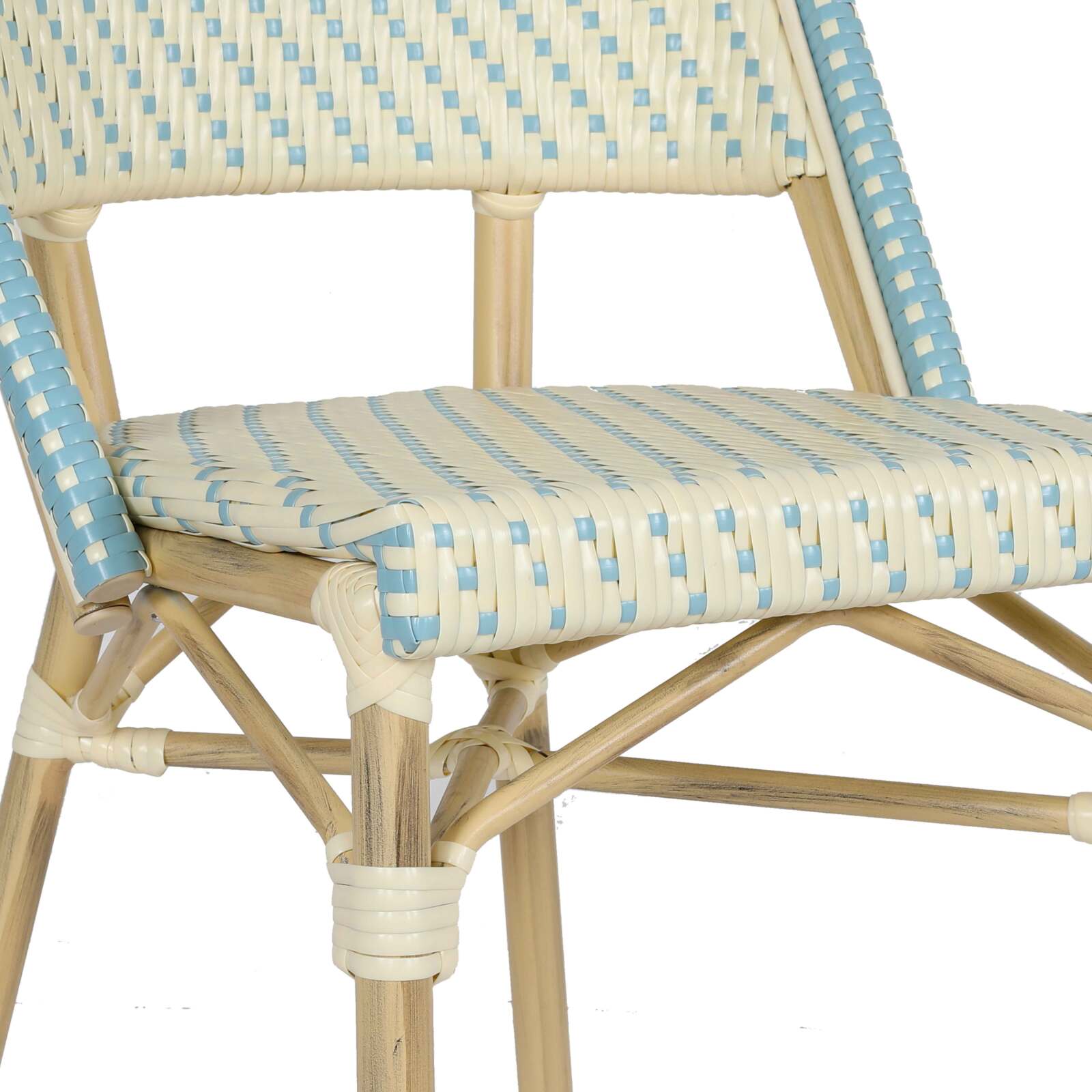 Chaise de terrasse en aluminium et rotin