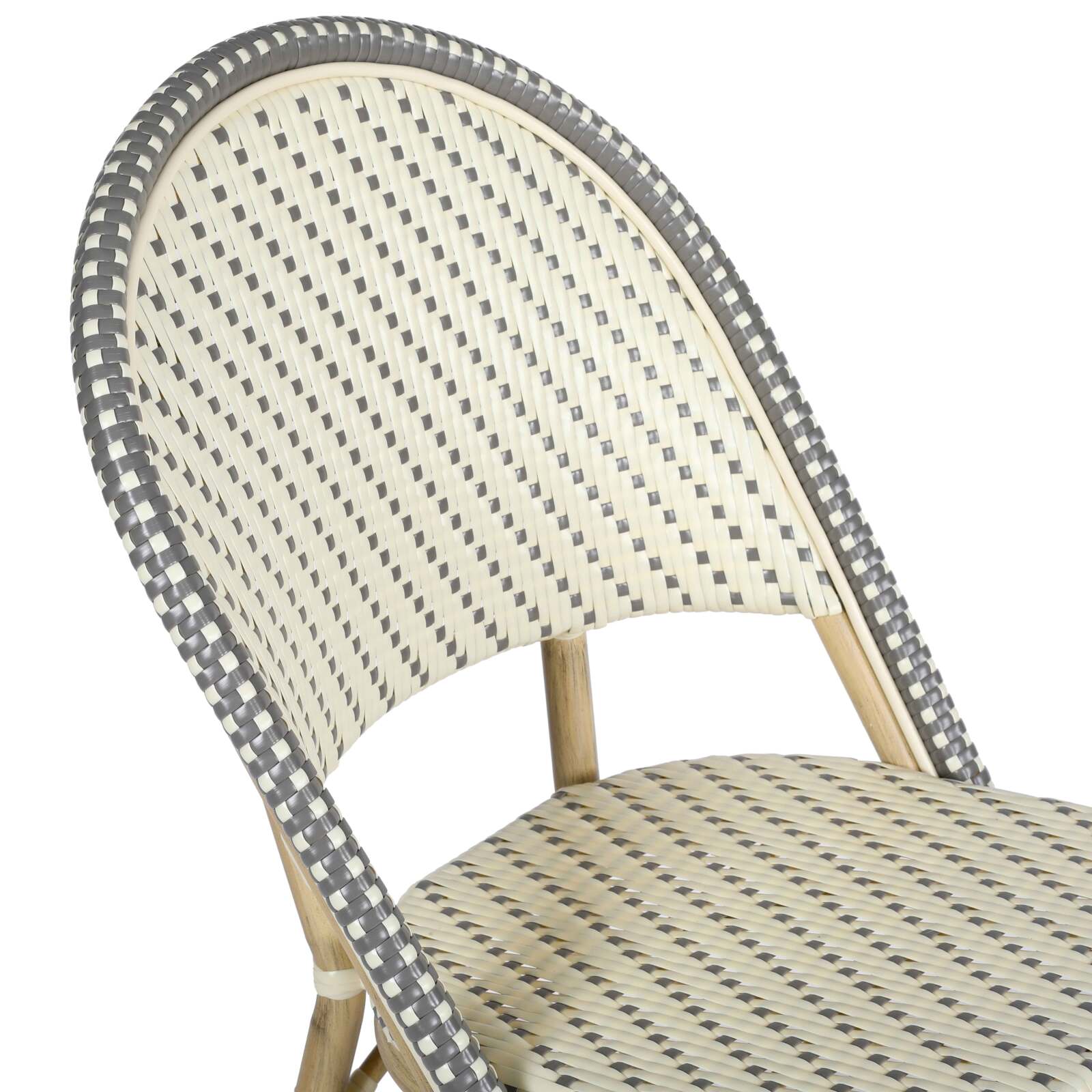 Chaise de terrasse en aluminium et rotin
