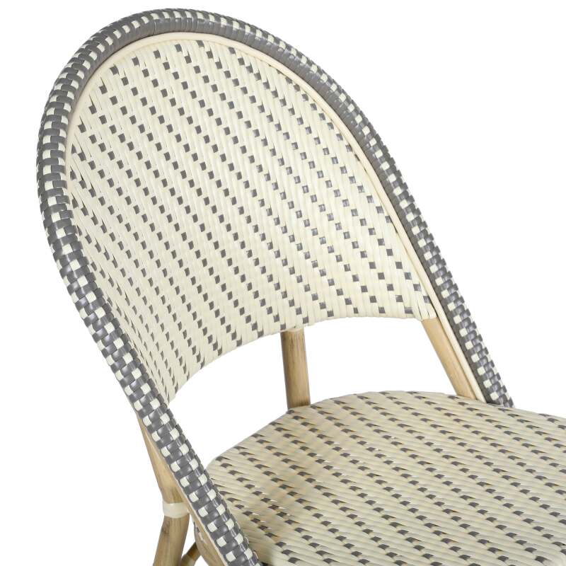 Chaise de terrasse en aluminium et rotin