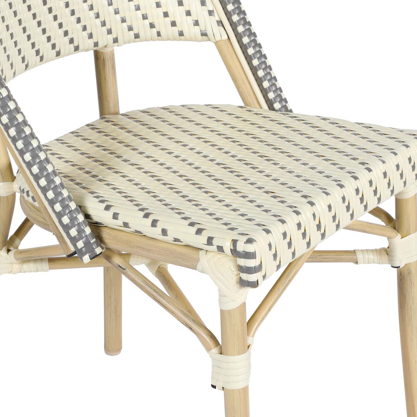 Chaise de terrasse en aluminium et rotin