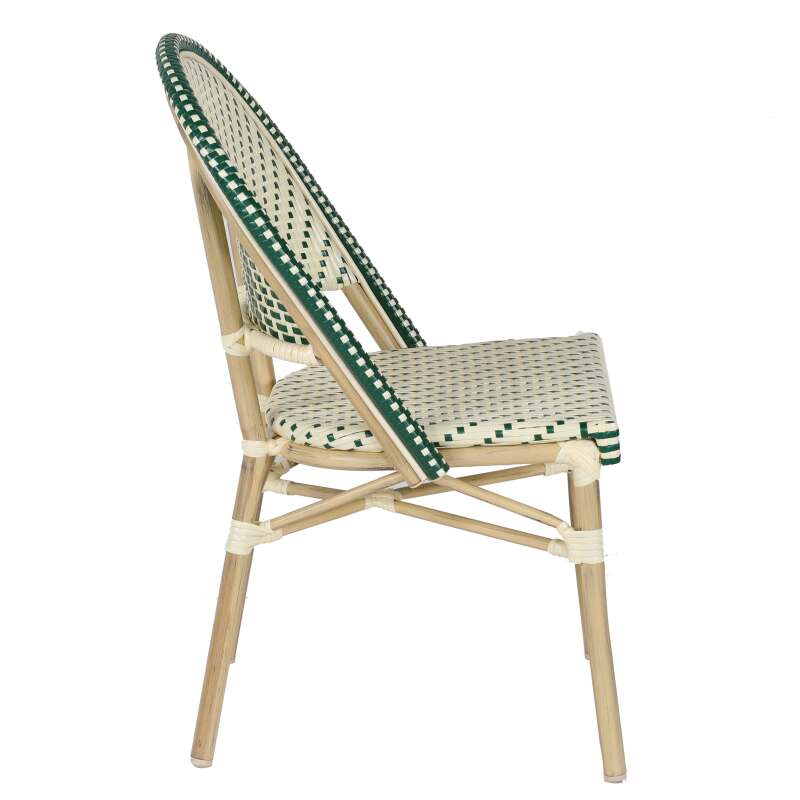 Chaise de terrasse en aluminium et rotin