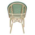Chaise de terrasse en aluminium et rotin