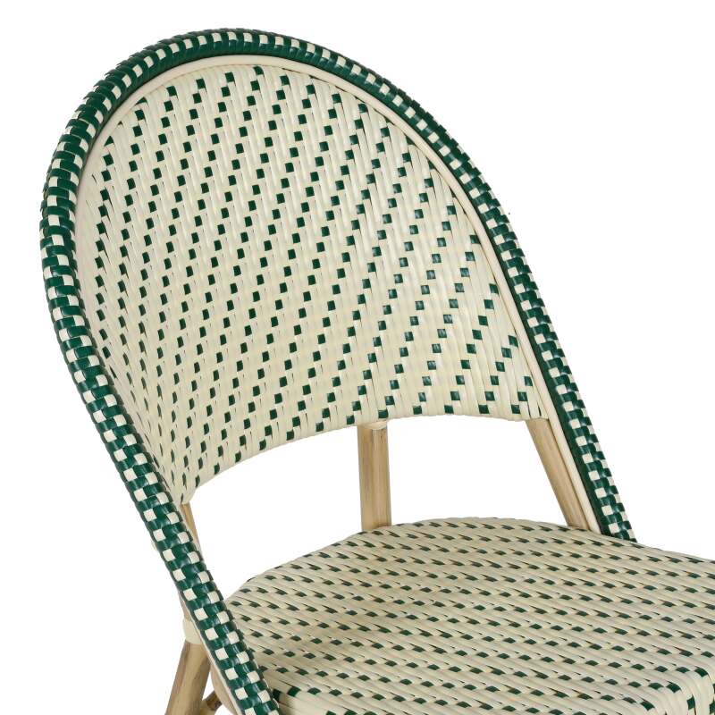 Chaise de terrasse en aluminium et rotin