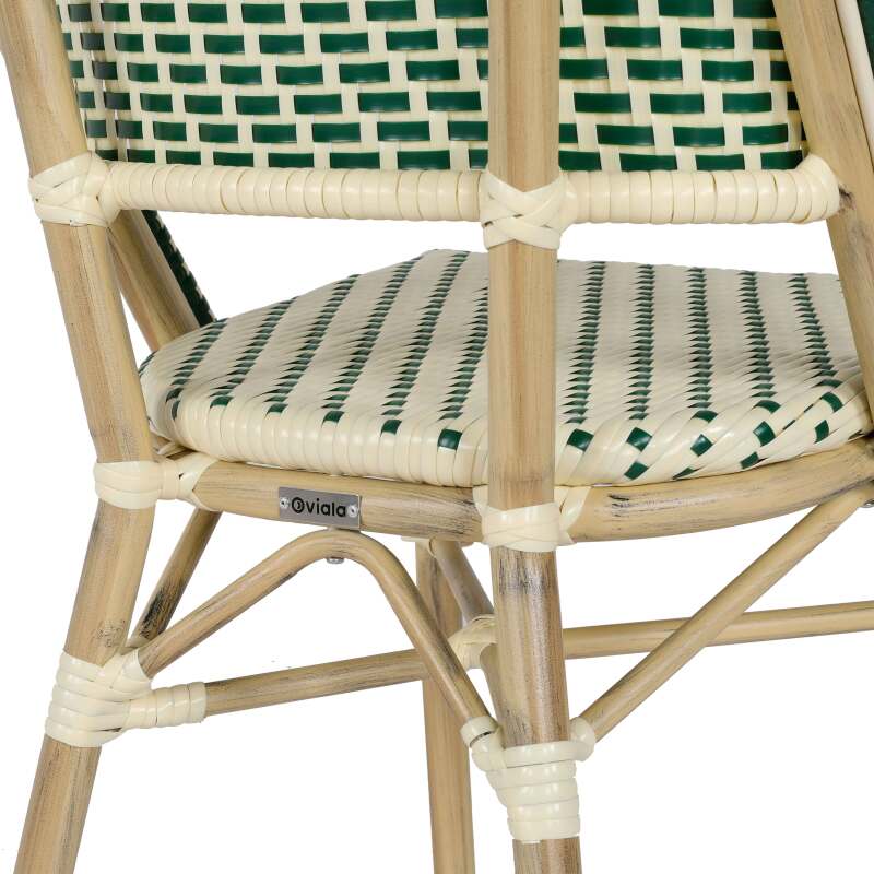 Chaise de terrasse en aluminium et rotin