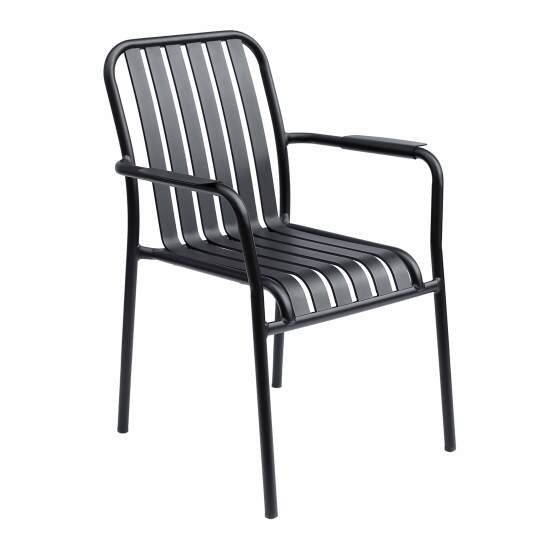 Chaise de jardin avec accoudoirs en aluminium