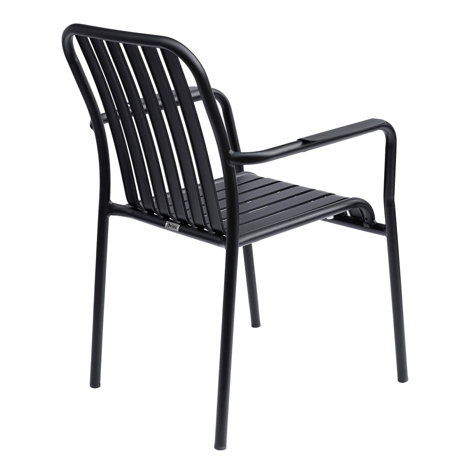 Chaise de jardin avec accoudoirs en aluminium