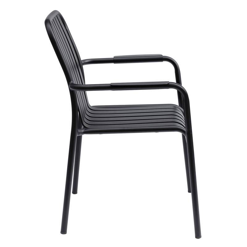 Chaise de jardin avec accoudoirs en aluminium