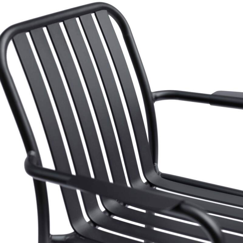 Chaise de jardin avec accoudoirs en aluminium