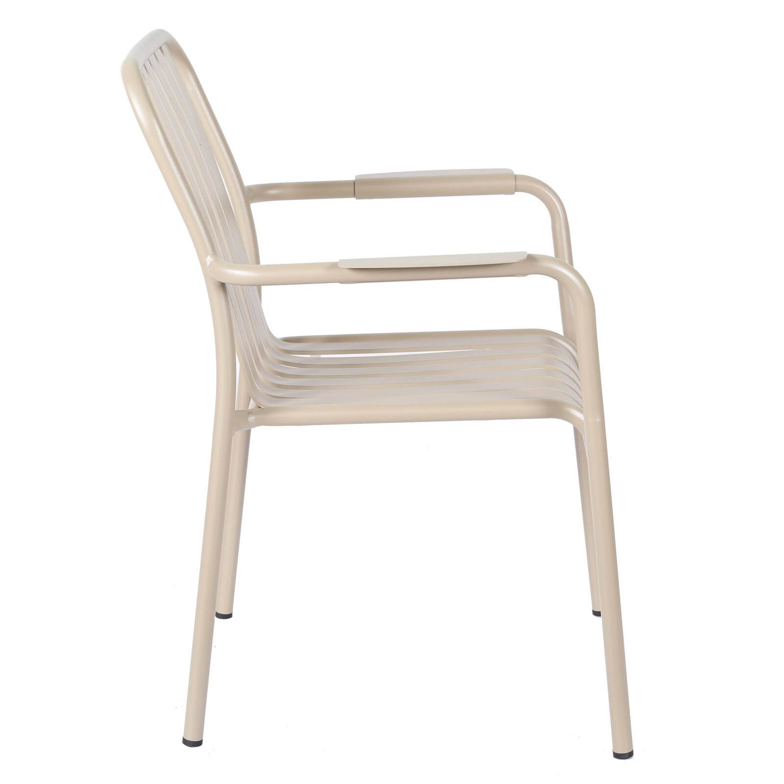 Chaise de jardin avec accoudoirs en aluminium