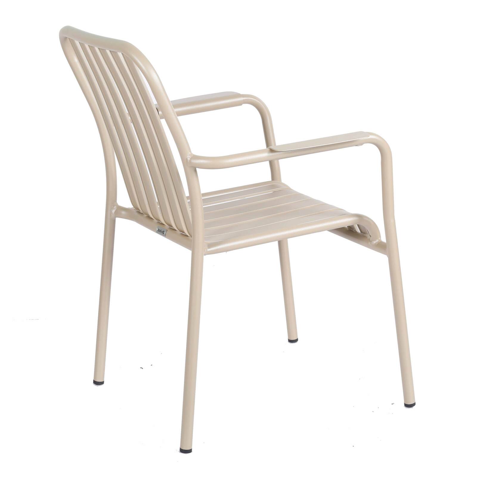 Chaise de jardin avec accoudoirs en aluminium