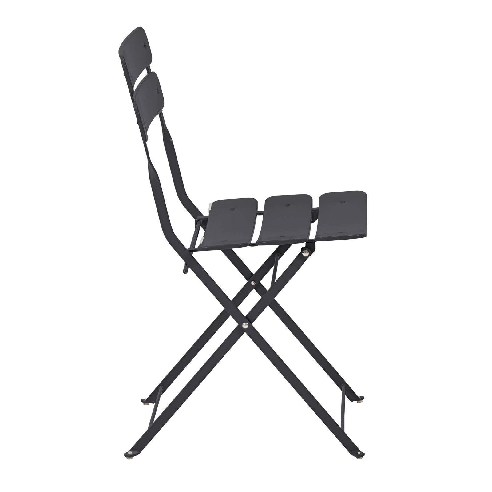 Lot de 2 chaises de jardin pliantes en métal