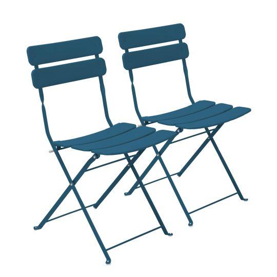 Lot de 2 chaises de jardin pliantes en métal