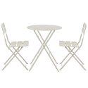 Table de jardin ronde rabattable ⌀60 x 72 cm et 2 chaises pliantes en métal
