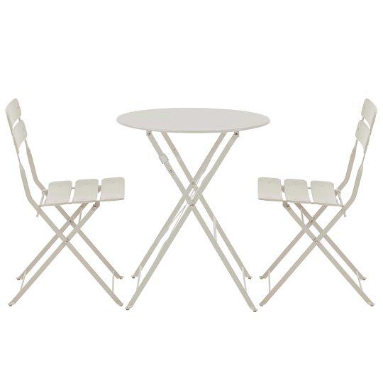 Table de jardin ronde rabattable ⌀60 x 72 cm et 2 chaises pliantes en métal