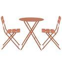 Table de jardin ronde rabattable ⌀60 x 72 cm et 2 chaises pliantes en métal