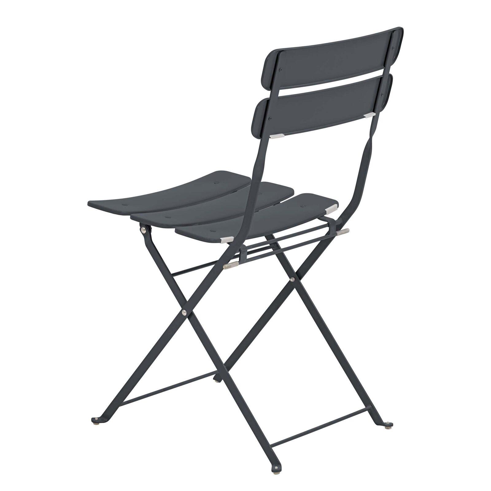 Table de jardin ronde rabattable ⌀60 x 72 cm et 2 chaises pliantes en métal