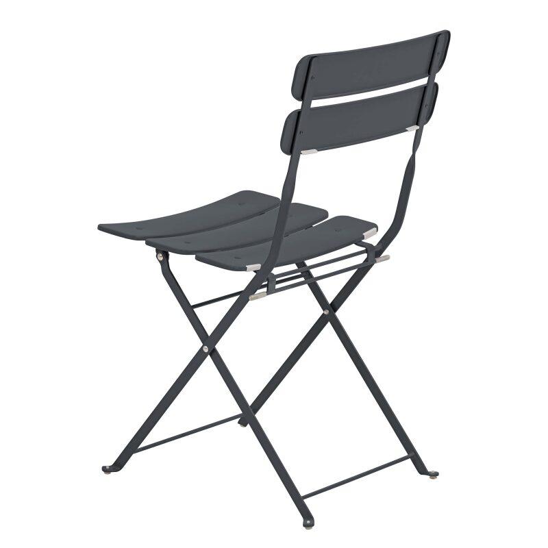 Table de jardin ronde rabattable ⌀60 x 72 cm et 2 chaises pliantes en métal (5/6)