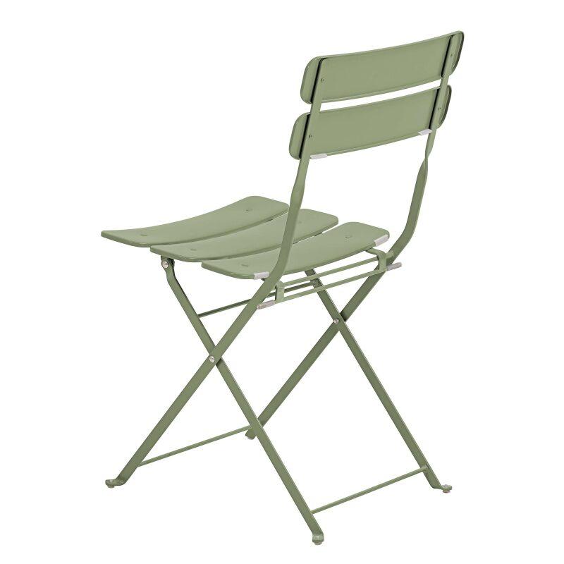 Table de jardin ronde rabattable ⌀60 x 72 cm et 2 chaises pliantes en métal (5/6)